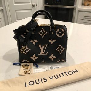 Brand new Louis Vuitton speedy 25 bandouliere bicolor Empreinte black noir bag